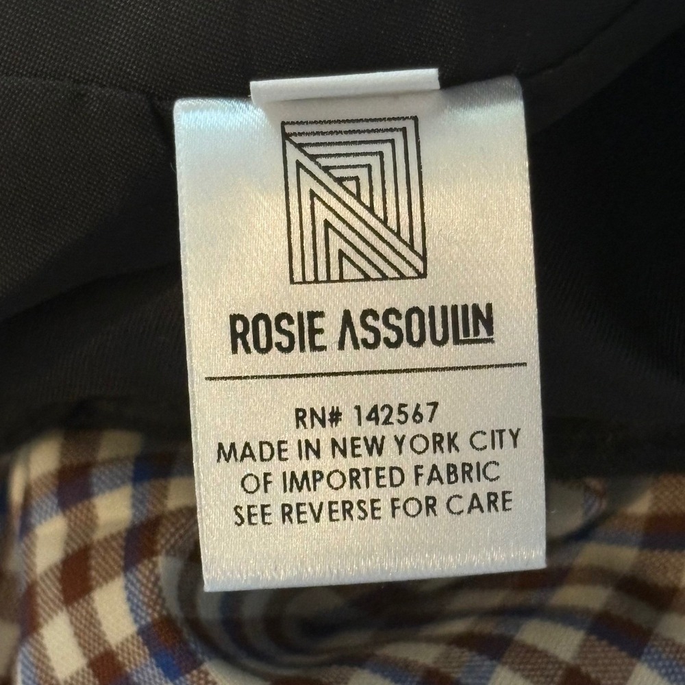 Rosie Assoulin Scrunchy Trouser Plaid Wool Maroon Pants Size 6 - Picture 16 of 16